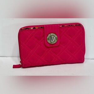 Vera Bradley Bright Pink Quilted Zip-Around Wallet